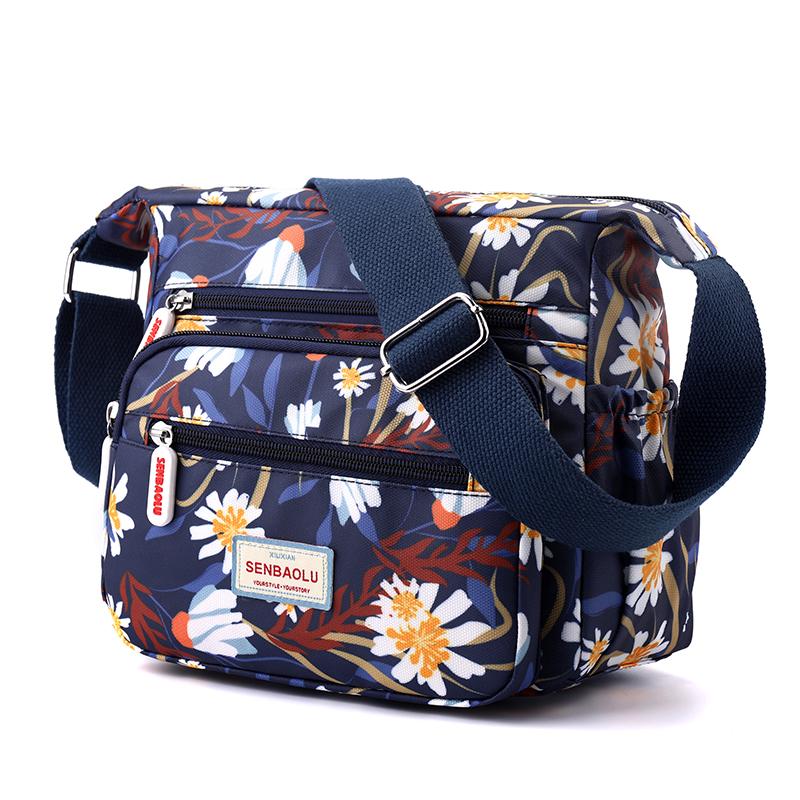 Сумка через плечо из нейлоновой ткани с принтом, легкая сумка через плечо для женщин