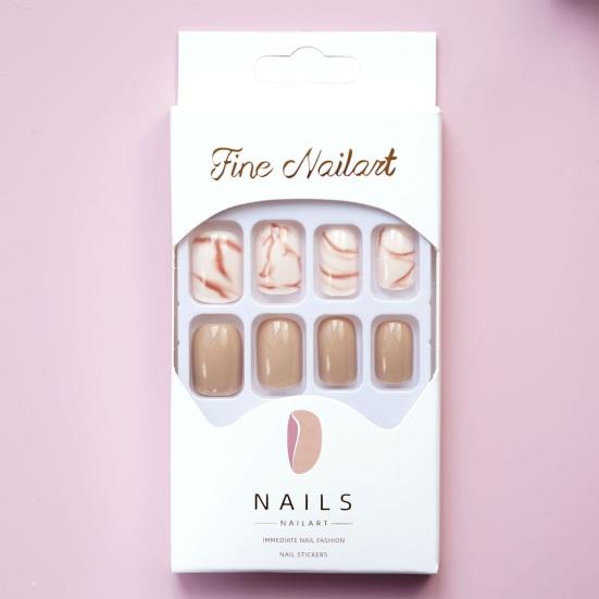 24 шт., накладные ногти с клеем, наращивание ногтей из АБС-пластика, набор искусственных ногтей для красивых девушек, принадлежности для маникюра