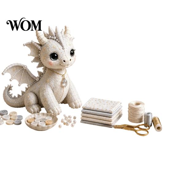 Sea Animal Supplies Kit DIY Patchwork Doll Kit, Handmade Gnome Sewing Set Cloth for Home Decor, Fabric Cartoon Dragon Crafts Beginner Decorative