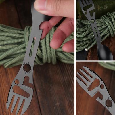 Многофункциональная уличная вилка Yousheng, посуда, ложка, легкая, легко носить с собой, широко используемая, тактическая ложка, открывалка для бутылок, инструмент для выживания в кемпинге