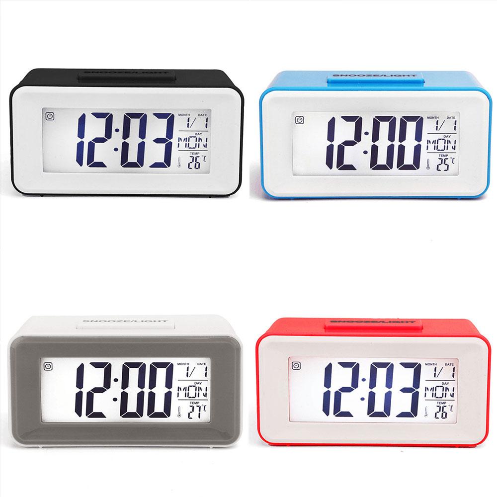 Simple Home Digital Electronic Clock 12/24 Hours Voice Control Backlight Multifunctional Bedroom Bedside Children's Decoration