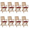 Day and Night - Day and Night Folding Garden Chairs 8 Units and Cushions Solid Acacia Wood