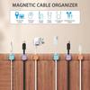 Magnetic Cable Clips USB Cable Smooth Adjustable Cord Holder Under Desk Cable Management Wire Keeper Cable Organizer Line Holder