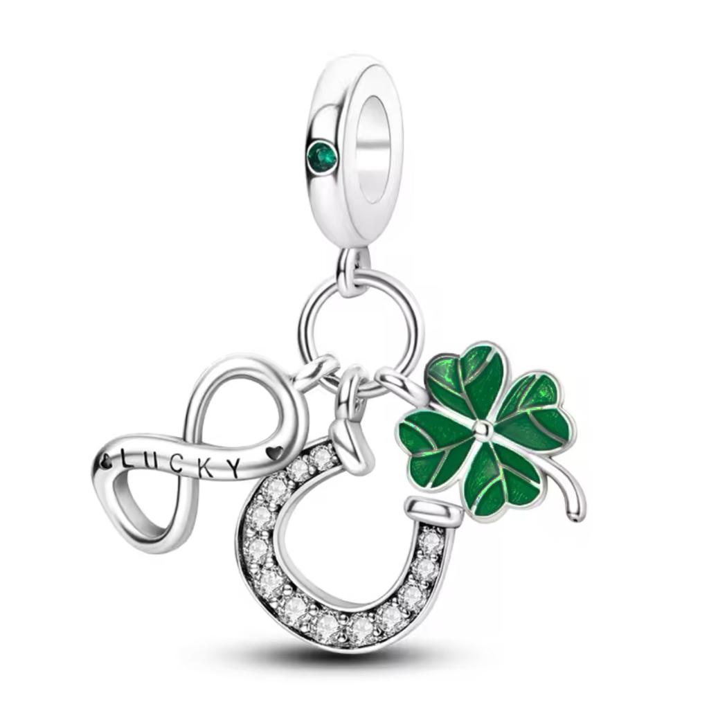 Copper Oriental Green Hollow Lucky Clover Charm Pearl Talisman Pendant Fit For Original Bracelet Necklace Diy Boutiquejewelry