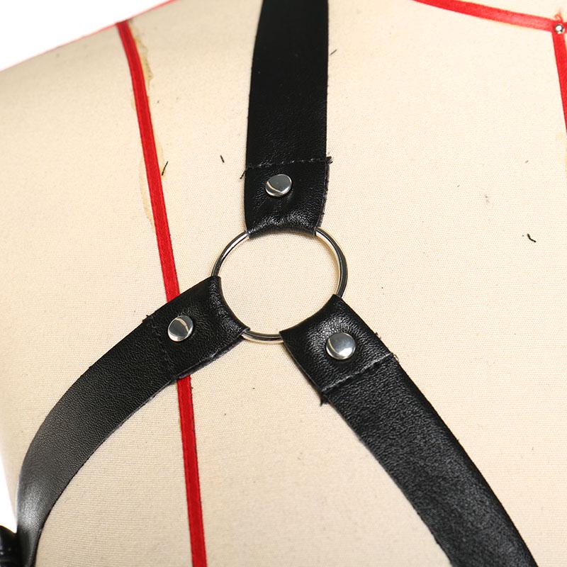 Женский эротический корсет из искусственной кожи с металлической фурнитурой