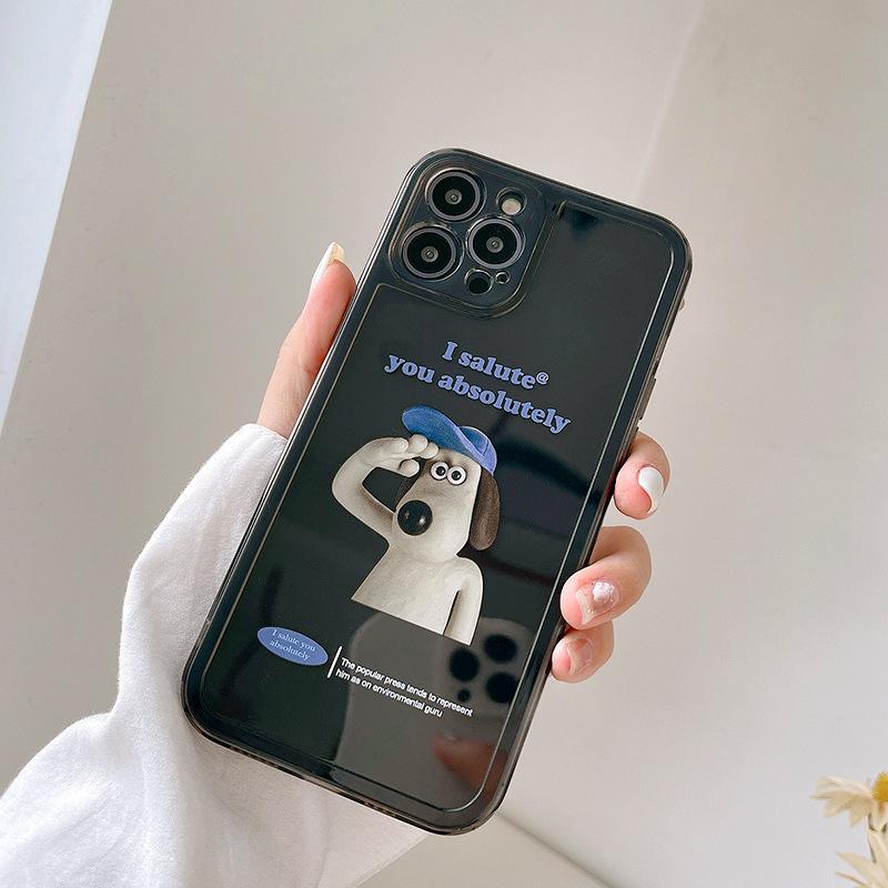 Милый чехол для телефона с рисунком собаки «Салют» для Iphone 12promax, чехол 11promax 7 8 Plus 13 13pro Xr X Xs Max, чехол Funda Coque Back 1085