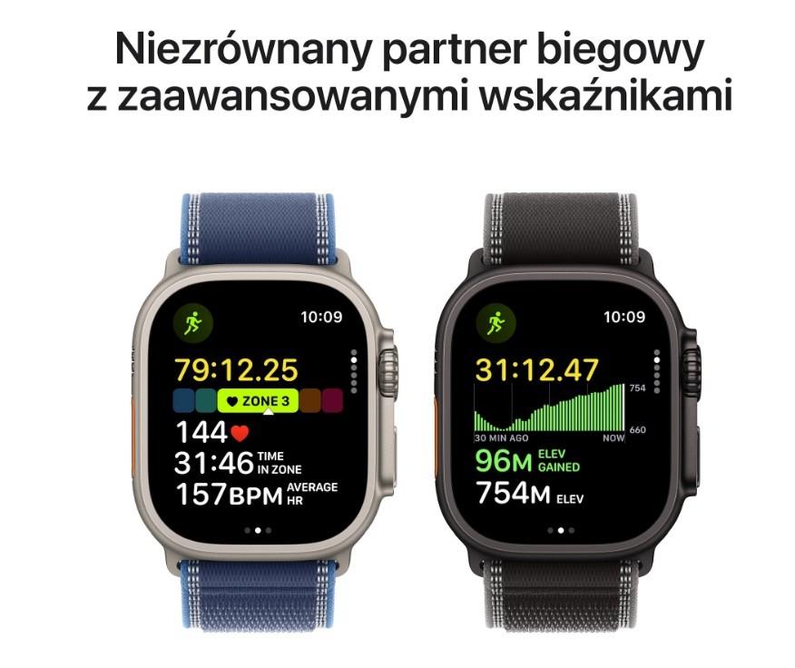 Watch Ultra 3 GPS + Cellular 49 мм Черный титановый корпус с черным/угольным ремешком Trail Loop - M/L