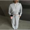 Casual Solid Color Hoodies Pants Set Women Long Sleeve Zipper Short Sweatshirt Slim Drawstring Trouser 2025 Spring Autumn New Lady Tracksuit