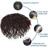 LUPU Women's Synthetic Corn Perm Hair Clip In Hair Extension Hairpieces Closure Natural Fringe Hair Black Brown
