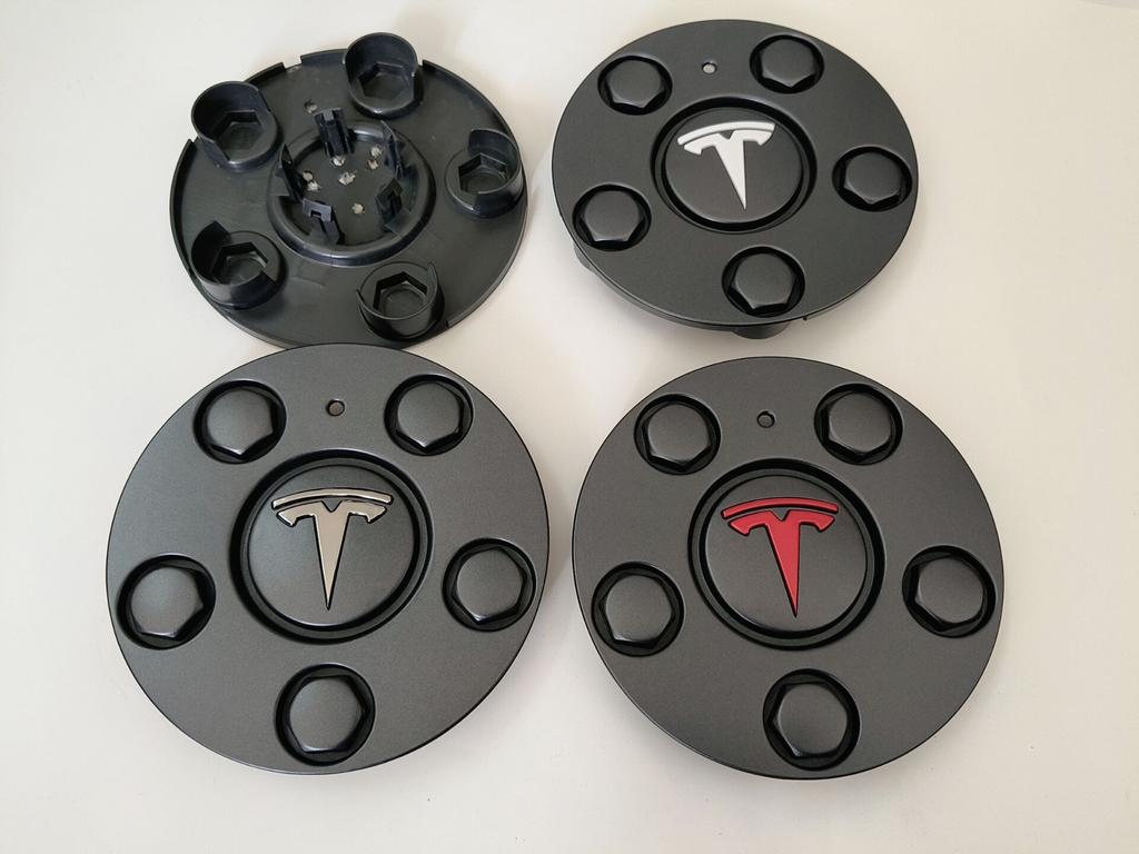 QPPU3 4PCS For Tesla 2024 Model 3+ Highland 2024 Wheel Center Hubcaps 18 Inch Wheel Center Hub Cap Non-destructive Installation