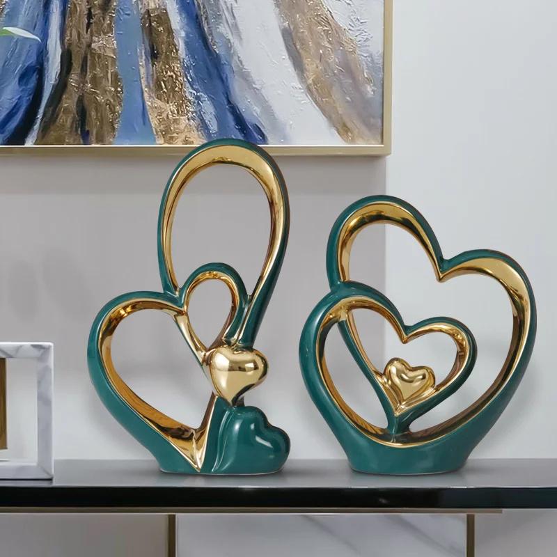 Скандинавская романтическая атмосфера скульптура украшение керамическая любовная связь свет роскошь сочетание домашний День святого Валентина украшение