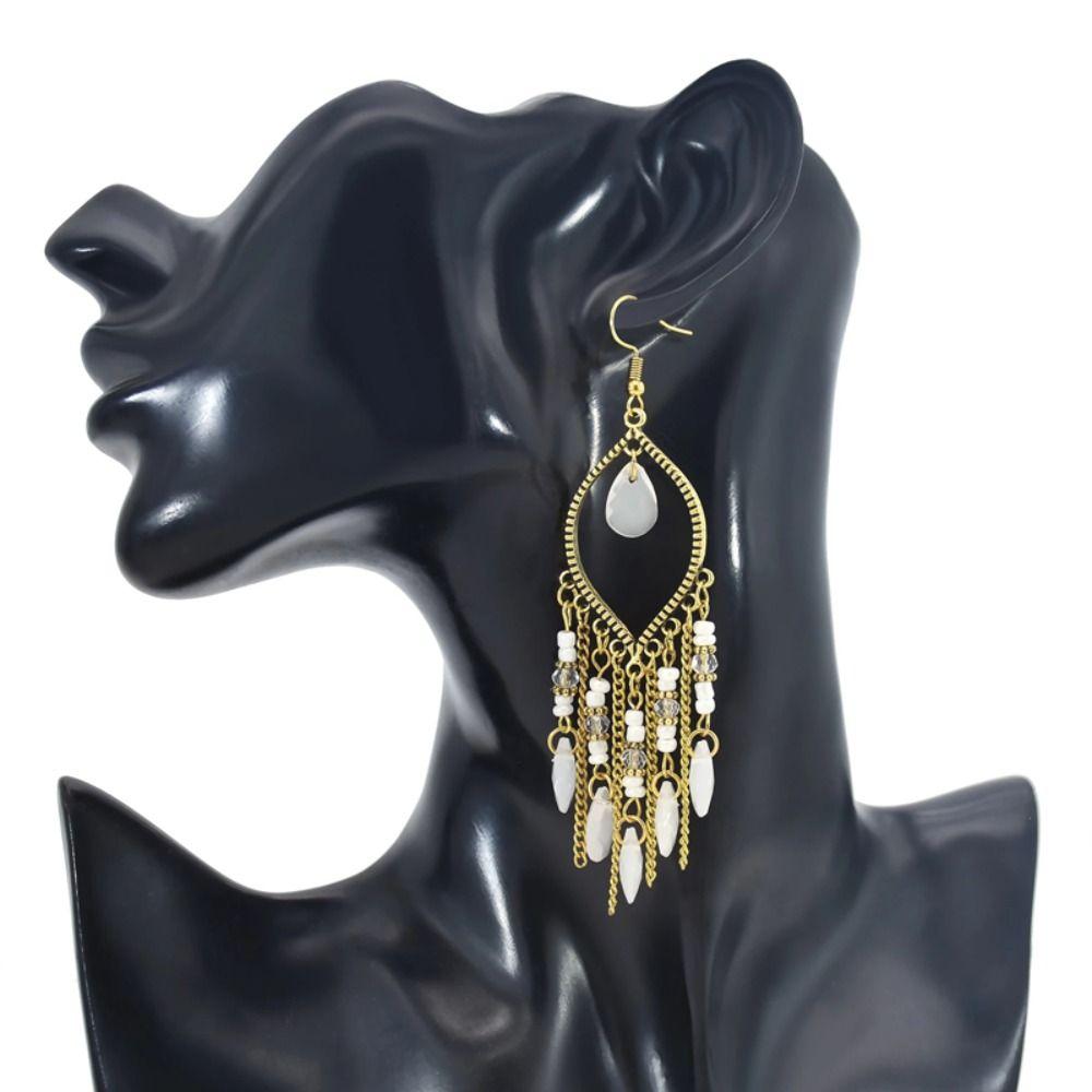 Подарочные серьги с длинными кисточками в этническом стиле, хрустальные бусины, свадебные серьги в стиле Богемия, женские серьги-подвески