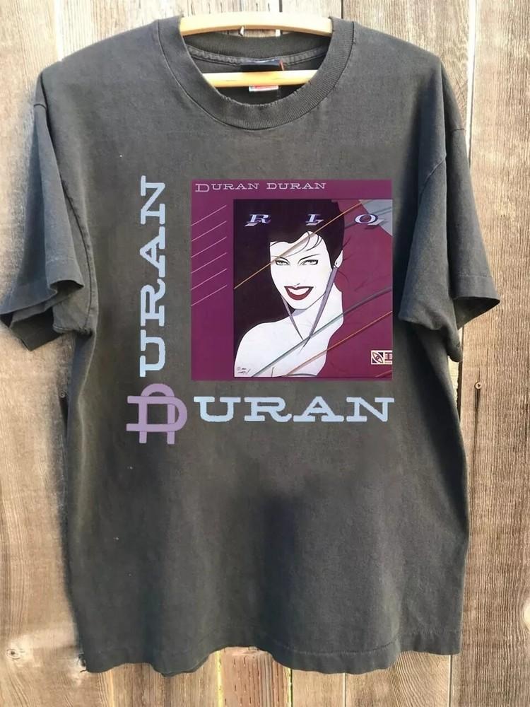 Duran Duran Rio 90-е Классический стиль Угольный Унисекс Мужчины Женщины Футболка Винтажная Унисекс Футболка