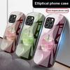 Градиентный кристальный яблочный чехол для iPhone 16 15 14 13 Plus 12 mini 11 Pro Max XR Xs Max X 7 8 6 6S 2022 20 Эллиптический стеклянный чехол для телефона