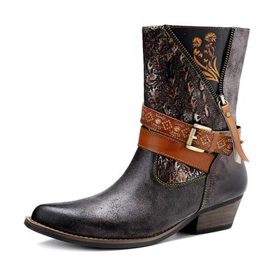 Туфли-лодочки из натуральной кожи на высоком каблуке с тиснением в стиле ретро и ручной росписью, универсальная женская обувь