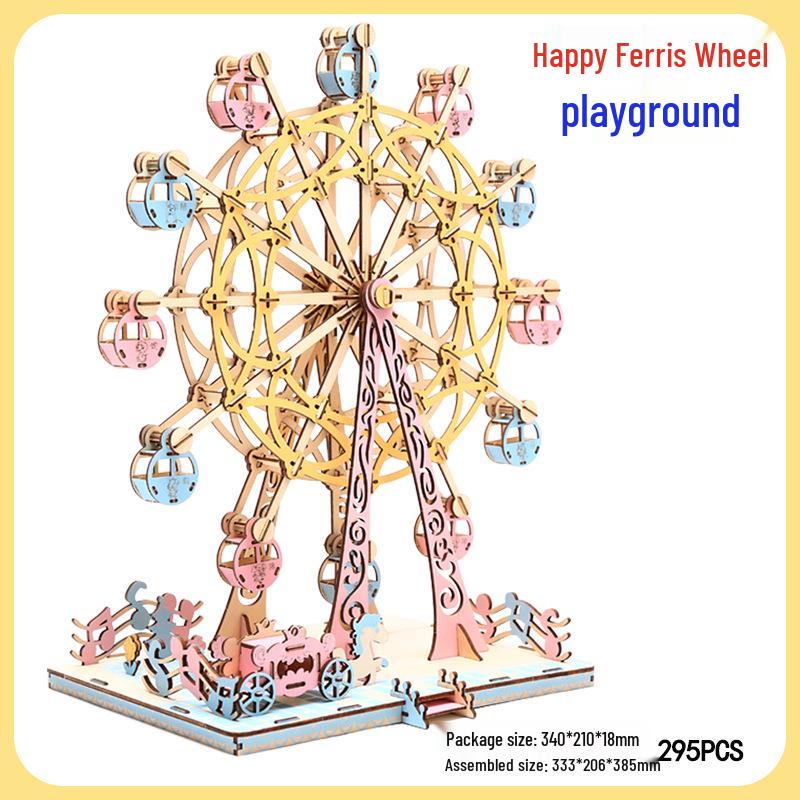 3D Wooden Puzzle House: Adult & Children's Educational DIY Building Blocks