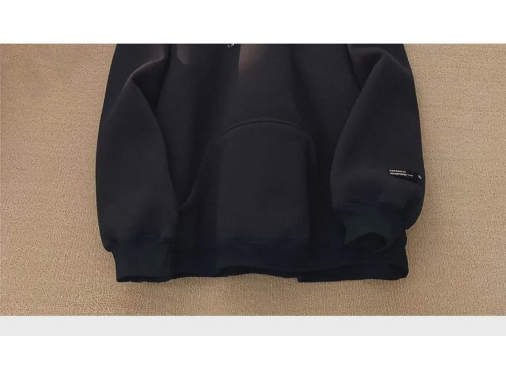 Мужская толстовка с капюшоном в стиле ретро American Letter, утолщенная повседневная куртка для осени/зимы