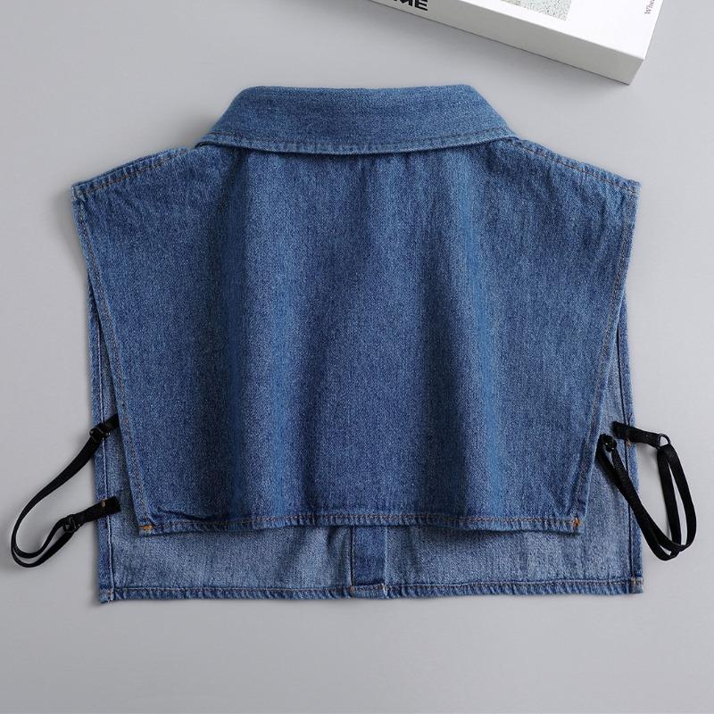 Denim Shirt Fake Collar for Men's and Women's Spring Sweater False Collar Korean Autumn Decorative Pointed Lapel Collar