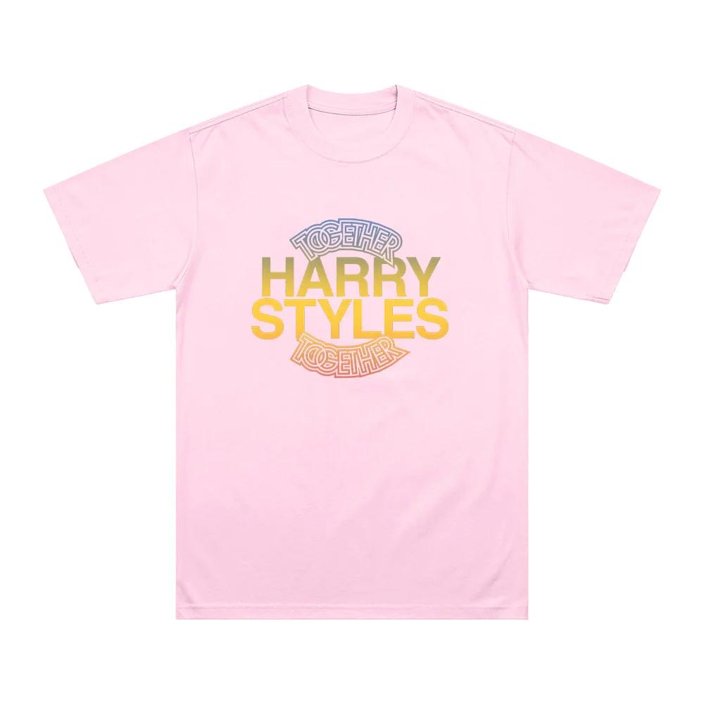 Футболки с графическим принтом Harry Style Together Y2k Уличная мода Мужская и женская Модная хлопковая свободная одежда с коротким рукавом