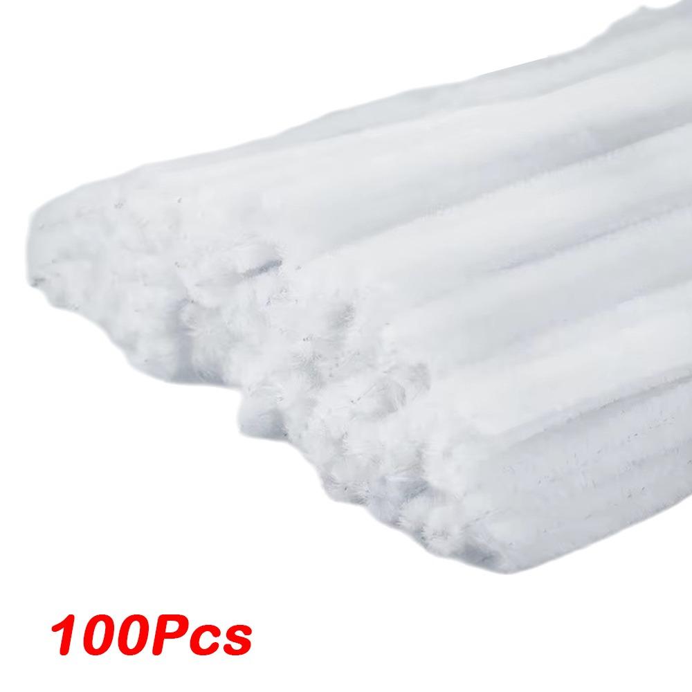 100/300/400Pcs Flexible Wire Pipe Cleaners Bendable Plush Sticks for Artificial Flower Making