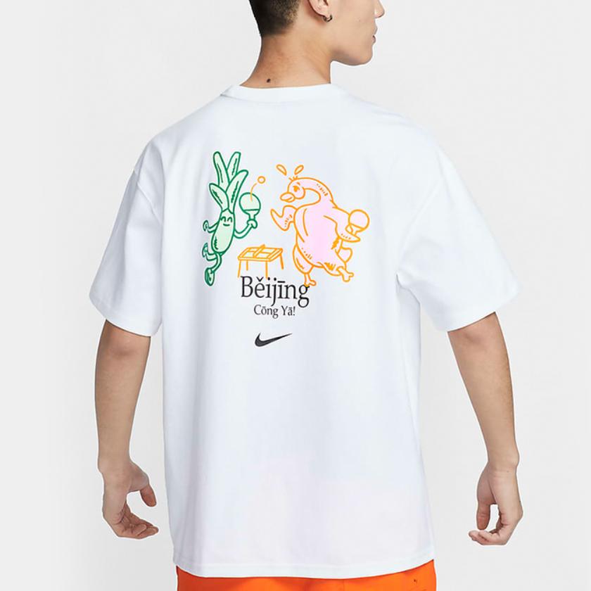 Nike T Shirts Men's White Crew Neck Moderate HJ3954-100