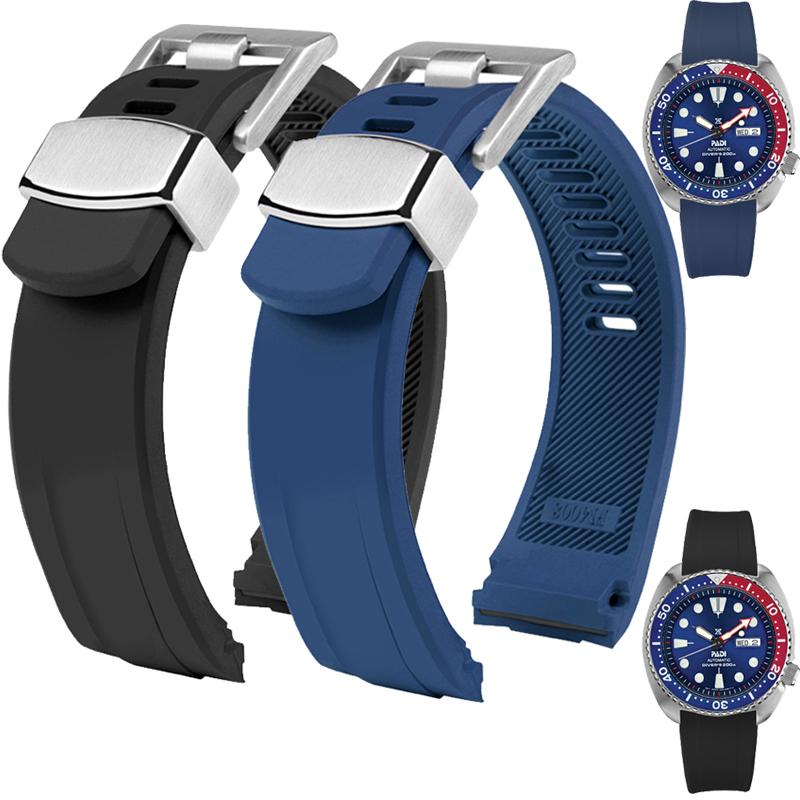 Ремешок с дугообразным креплением Для SEIKO PROSPEX кольцо-cola SRPA21J1 SRPE99K1 SRP777J SRPC91J1/25J1 Изогнутый резиновый ремешок Мужской браслет 22 мм