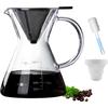 Seikai Coffee Server, Coffee Dripper and Carafe Set, Includes Sponge Brush, Heat-Resistant Glass with Stainless Steel Filter, Double-Layer Mesh, Micro