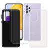 Case for Samsung Galaxy A72 - FZ - TPU Silicone - Transparent and Black - Flexible - Includes Screen Protector