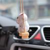 Creative Cartoon Cat Sitting On Stool Swing Car Pendant Car Rearview Mirror Decoration Accessories Cute Funny