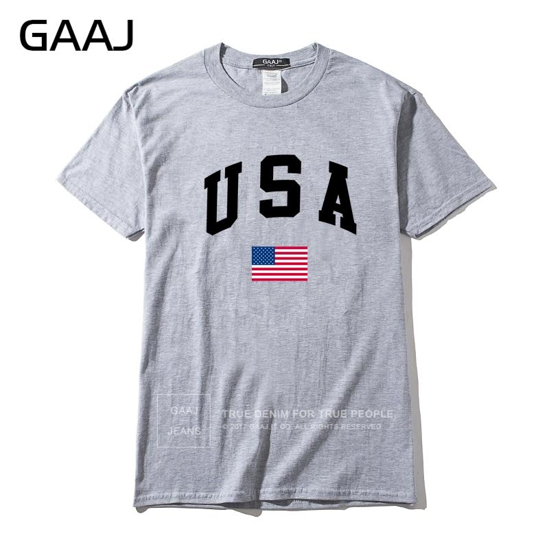 GAAJ USA Американский флаг Мужская футболка Топ Высококачественные 100% хлопковые футболки Для мужчины Футболка Печатный бренд Одежда Повседневная уличная одежда