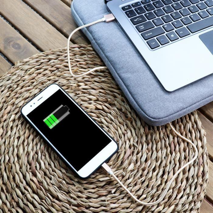 Câble Micro USB - PH26 - Blu Studio x8 HD 2019 - 1,3 Mètre - Tressé Nylon - Charge-Synchro Rapide
