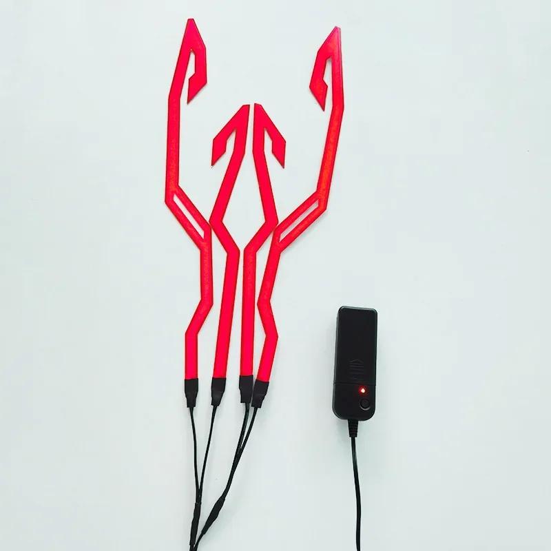 Новый фонарь для шлема мотоцикла 4 в 1 EL Light 3 Mode Led фонарь для шлема ночной езды сигнальная полоса для шлема комплект аксессуаров для украшения