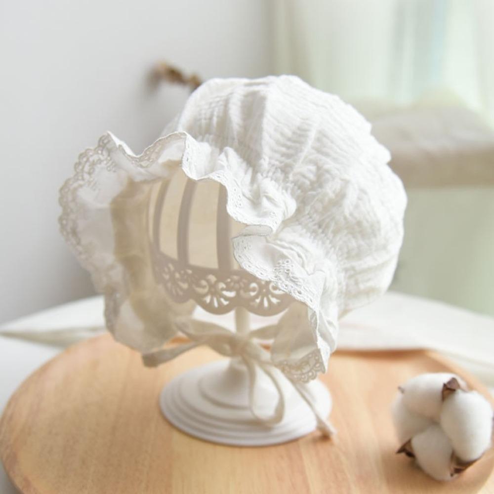 Ruffle Baby Girl Court Hat Soft Cotton Large Eaves Baby Fisherman Hat Cute Thin Fisherman's Hat