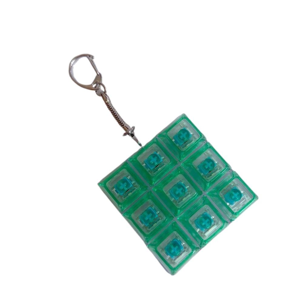 Clear Clicker Decompression Fidget Keychain Colorful Keycap Button Finger Clicker Toys Boys Girls