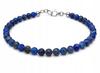 Blue Silver Lapis Lazuli Natural Stone Bracelet 925 Silver