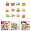 12/24Pcs Cupcake Toppers Decoration Colorful Bunnies Eggs Cake Picks for Wedding and Birthday Spring Holiday Parties