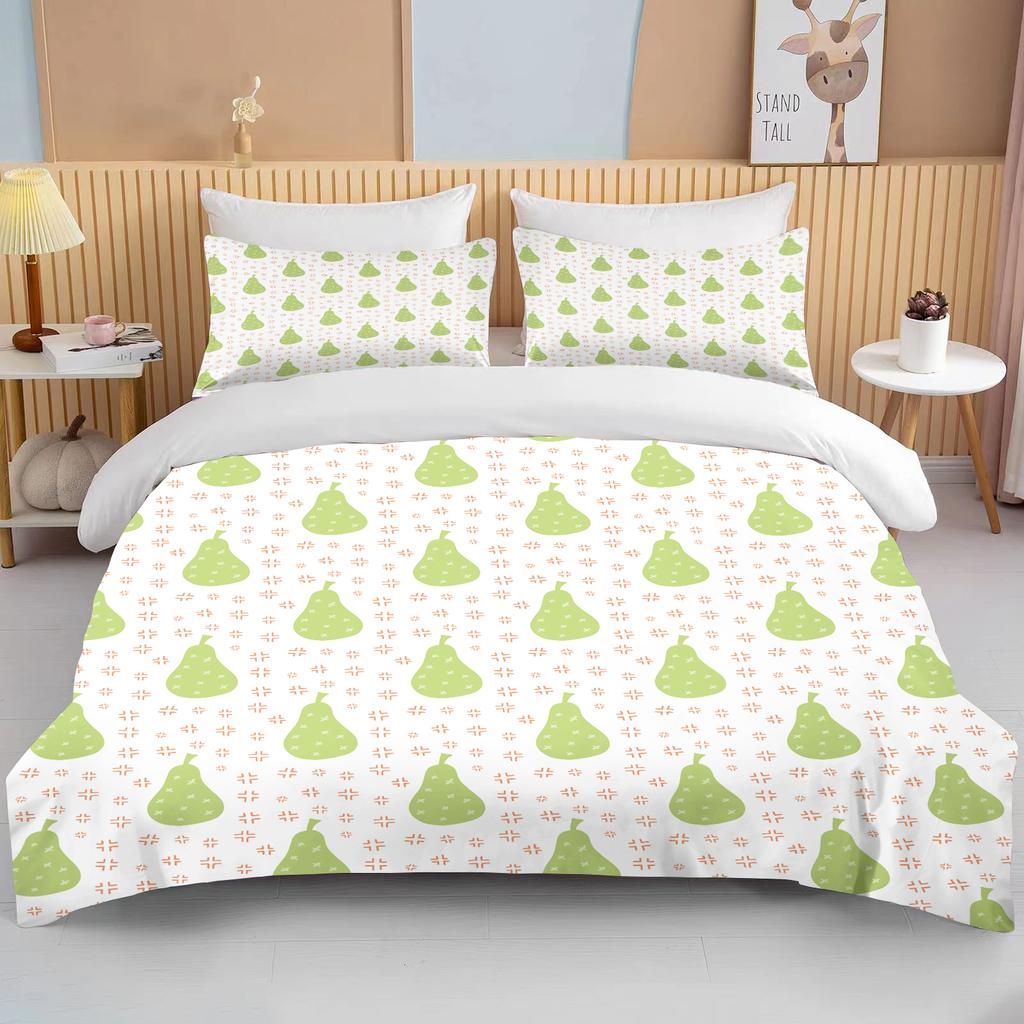 10 Sizes Fruit Pattern Bedding Three Piece Set King Size Double Bedding Set Microfiber Duvet Cover Set Queen Duvet Cover Set