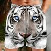 Мужские Шорты для плавания с оптической иллюзией животного Тигр Board Shorts Плавки Средняя посадка Streetwear Гавайские Повседневные