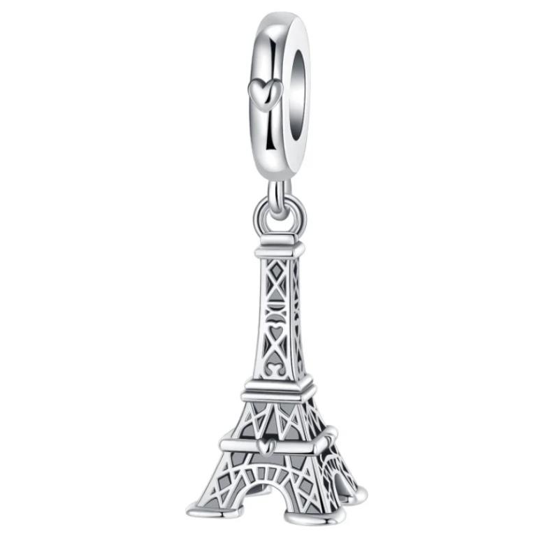 New Original 925 Silver Iron Tower Flower House Pumpkin Carriage Pendant Beads fit Women's DIY Exquisite Jewelry Gifts