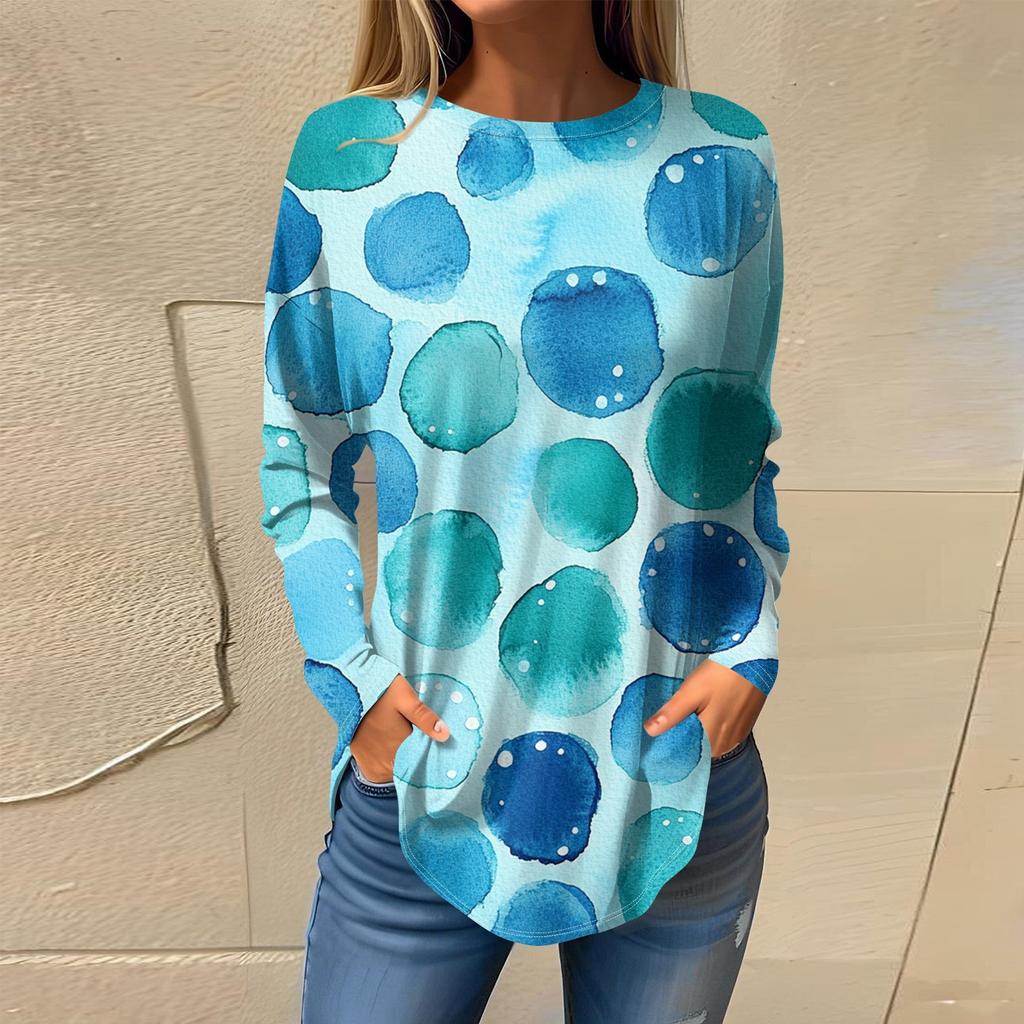 Женская мода с длинным рукавом и круглым вырезом, винтажный асимметричный пуловер