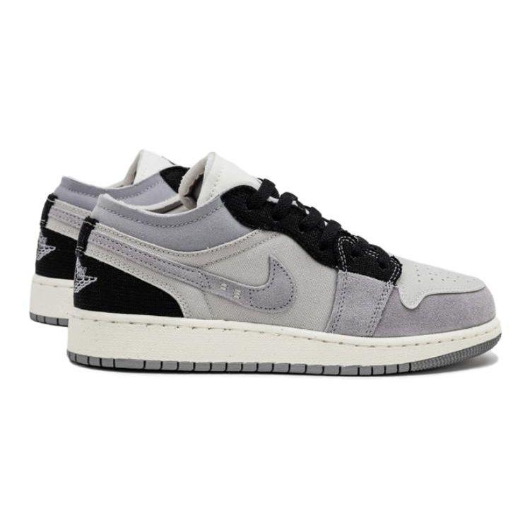 Air Jordan 1 Low SE Craft GS Inside Out — Детские кроссовки цементно-серого цвета Tech-Grey Sail Black FD9088-002