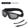 Motor Cycle Goggles Polarized Clear 2 Pairs Day Night Helmet Glasses Interchangeable Temples Strap Road Racing Sunglasses