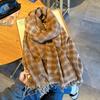 Retro Two-color Plaid Scarf Men's Winter Long Thickened Warm Gift Couple Scarf Versatile