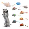 8 Pcs Kitten Chew Toy Teething Soft Plush Cat Toy Long Tail Attractive Plush Mouse Shape Teething Toy