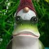 Cartoon Garden Gnomes Figurine Funny Dwarf Sculpture Creative Gnome Riding Frog Statue  Home