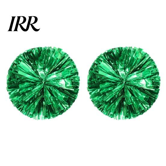 Cheer Squad Accessories 2 Pcs Cheerleader Pom Poms Metallic Holographic with Mini Cheerleading Balls Handle Ring for Sports Team Spirit Party
