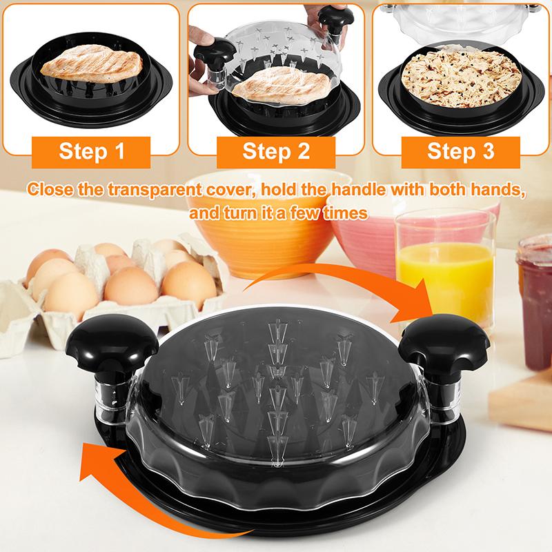 Meat Grinder Chicken Breast Shredder Twist Tool With Lid Cleaning Brush Anti Slip Ergonomic Handle Multifunctional Kitchen Tool