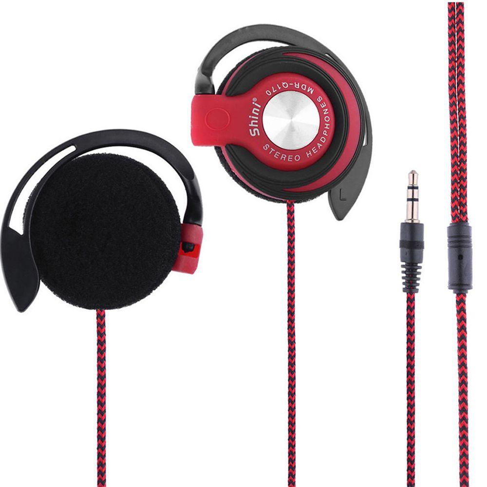HIFI Stereo for Phones/MP3/MP4 3.5mm Plug Bass Headset Wired Headphones Ear Hanging Wired Earphone