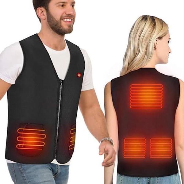 S-3XL USB Heating Tank Top Men's Winter Electric Sleeveless Jacket Outdoor Heating Tank Top Hiking Heating Tank Top (Excluding Power Bank)