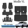 Комплект ковриков в салон и багажник Tesla Model Y с текстурой карбона из TPE - Модифицированные автомобильные аксессуары